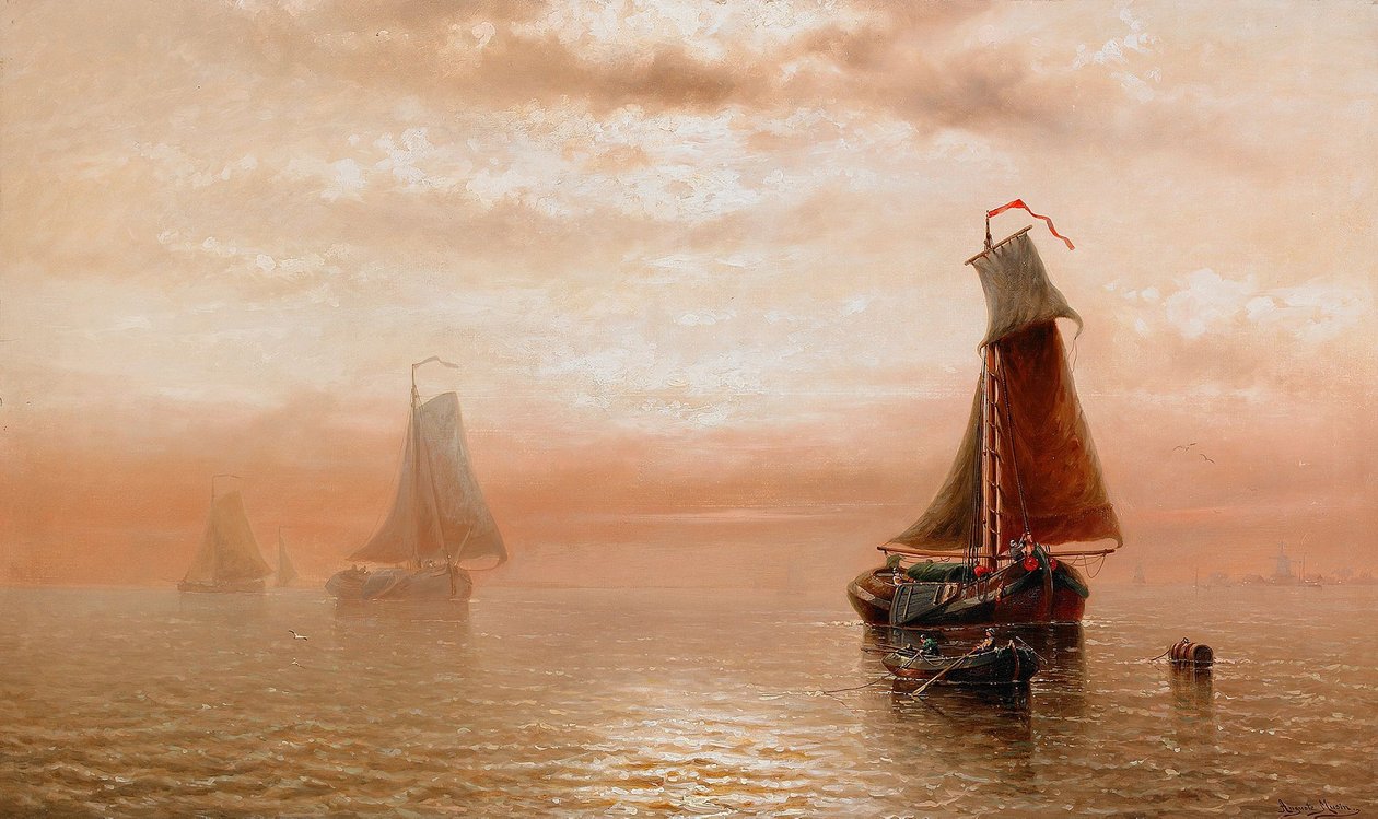 海上日落：Zonsondergang在de zeen 作者 奥古斯特·穆辛（Auguste Musin）