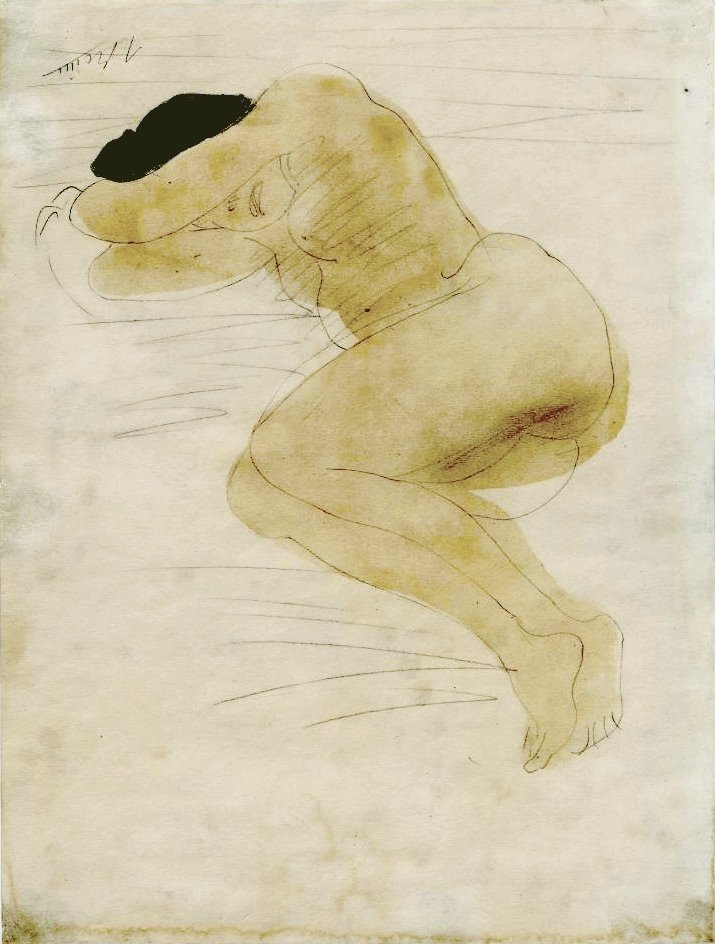 斜倚的女人。 作者 奥古斯特·罗丹（Auguste Rodin）