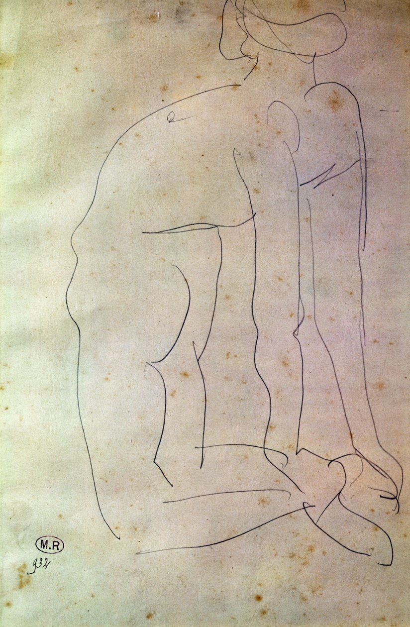 运动研究（纸上蜡笔） 作者 奥古斯特·罗丹（Auguste Rodin）