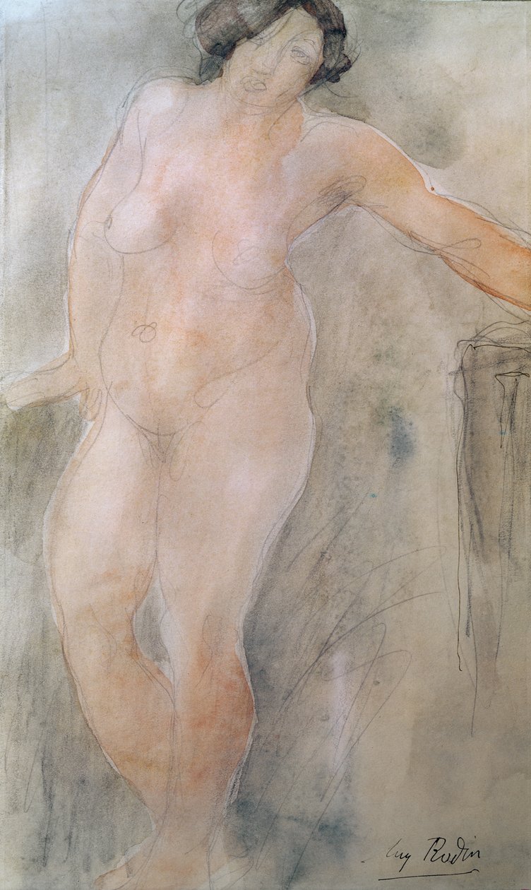 研究女性裸体（铅笔和纸上的wc） 作者 奥古斯特·罗丹（Auguste Rodin）