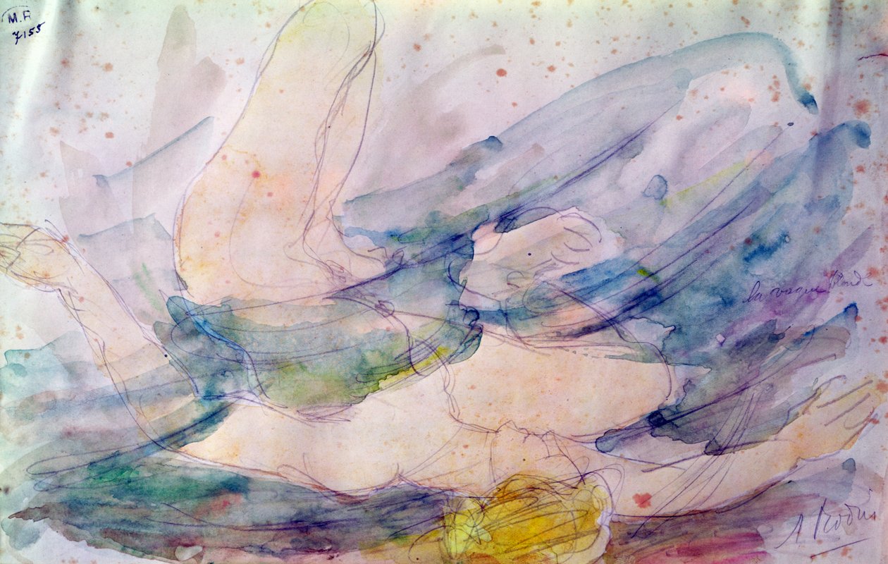 金色波浪（纸上水彩） 作者 奥古斯特·罗丹（Auguste Rodin）