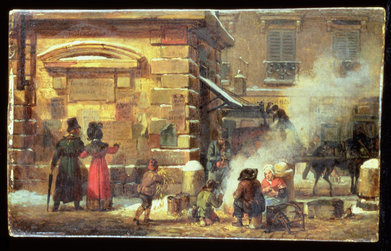 法国街景，1821年 作者 奥古斯特·泽维尔·勒普朗斯