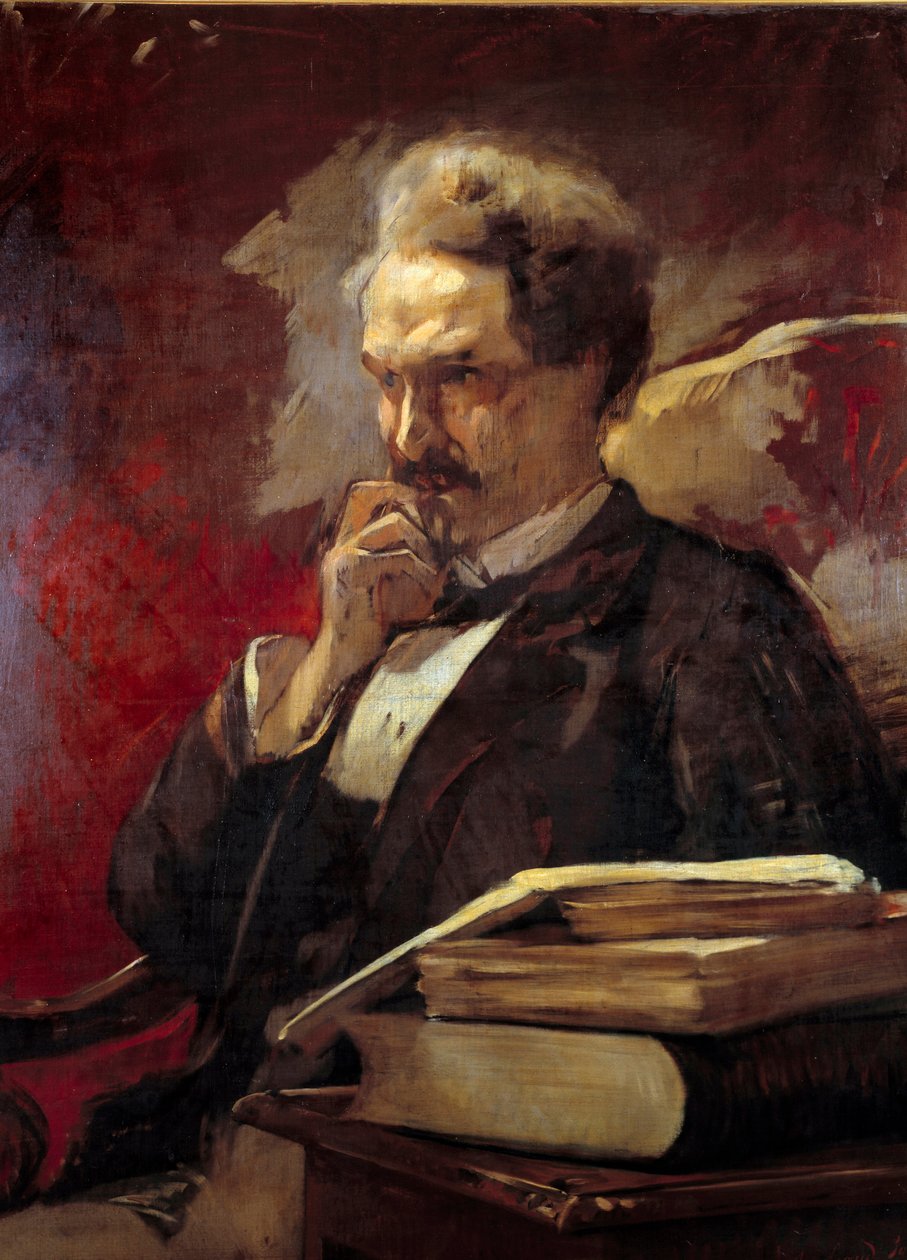 亨利-德-罗什福尔(1831-1913)的肖像 罗什福尔侯爵，记者，政治家和作家 奥古斯特博维(1848-1899)(ec.suis.)的画作 1879年 太阳。1x0,81 m 巴黎，卡纳瓦莱博物馆 作者 奥古斯特·波特·波维