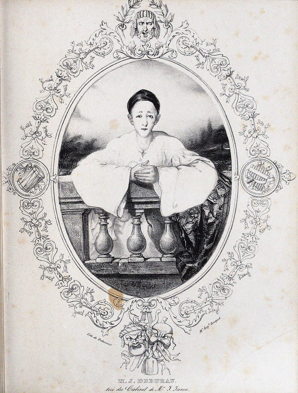 Jean-Gaspard Deburau饰演的皮埃罗，1845年 作者 奥古斯特花束