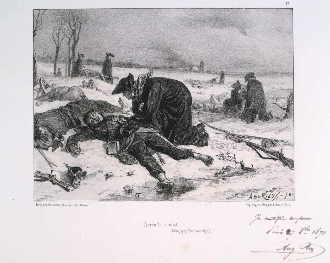 尚佩尼战役结束后，法普战争爆发，1870年至1871年。 作者 奥古斯特·布莱