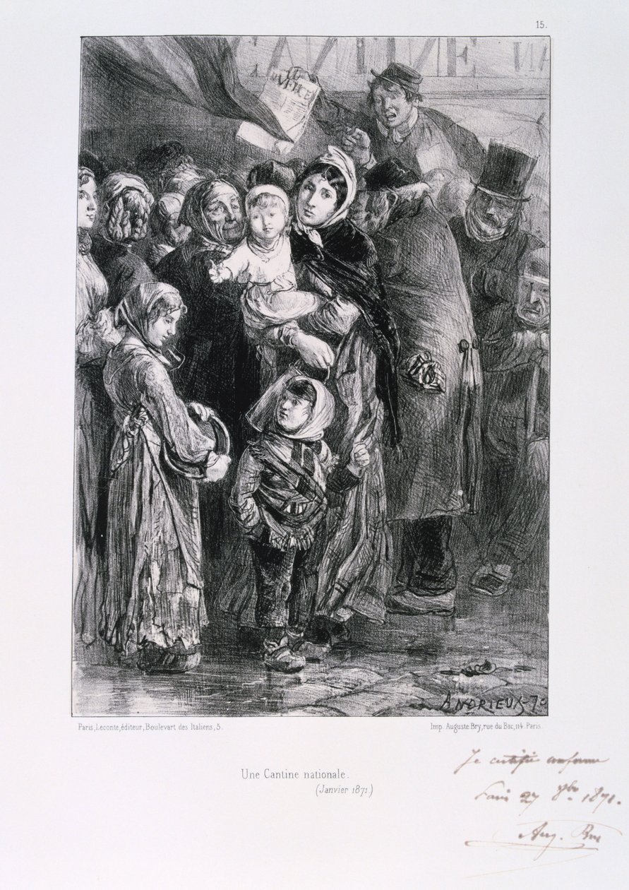 Cantine Nationale，法兰西-普鲁斯战争，巴黎围困，1871年1月 作者 奥古斯特·布莱