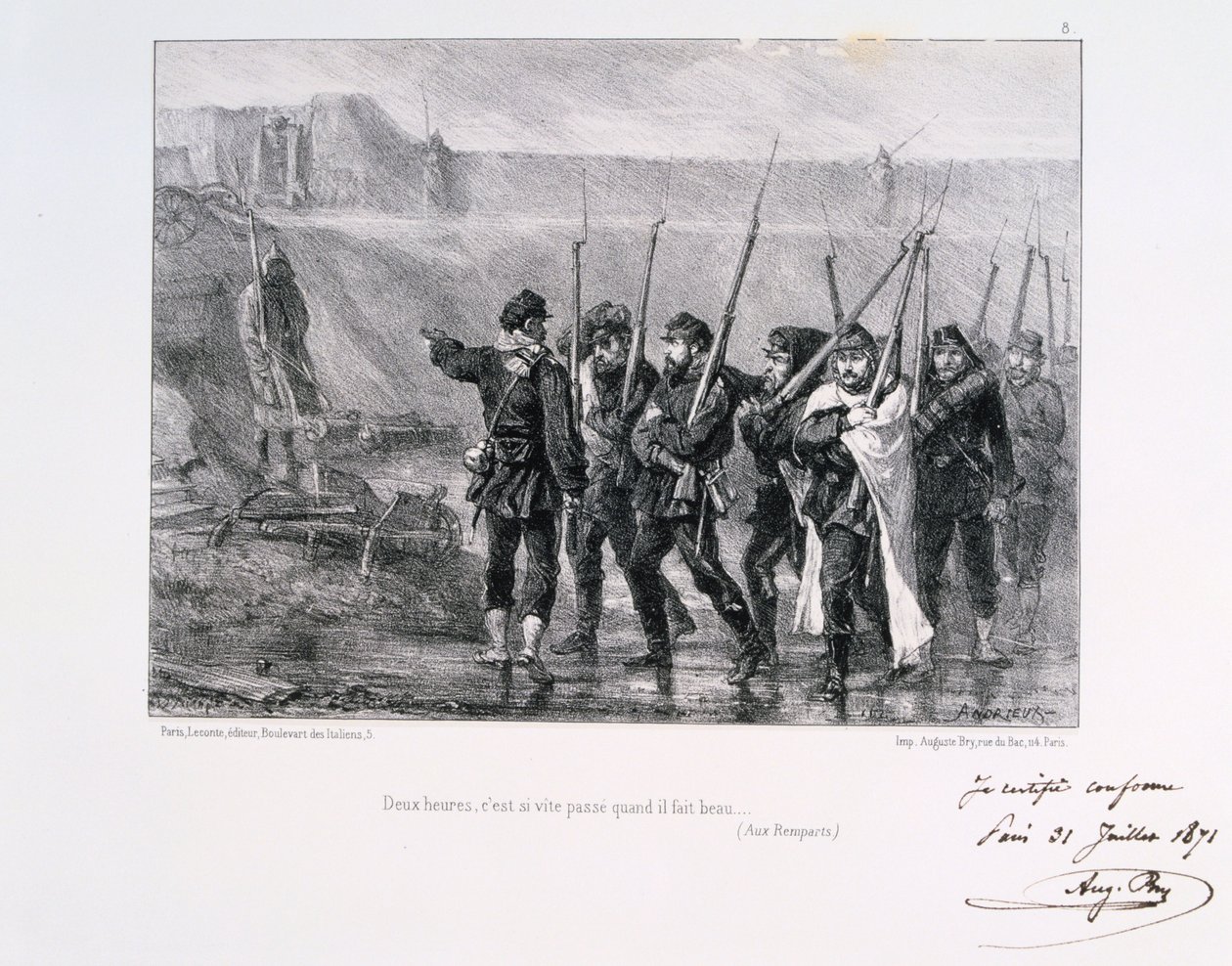 天气晴朗时，两个小时是如此之快，巴黎围困，1870-1871年1871年 作者 奥古斯特·布莱