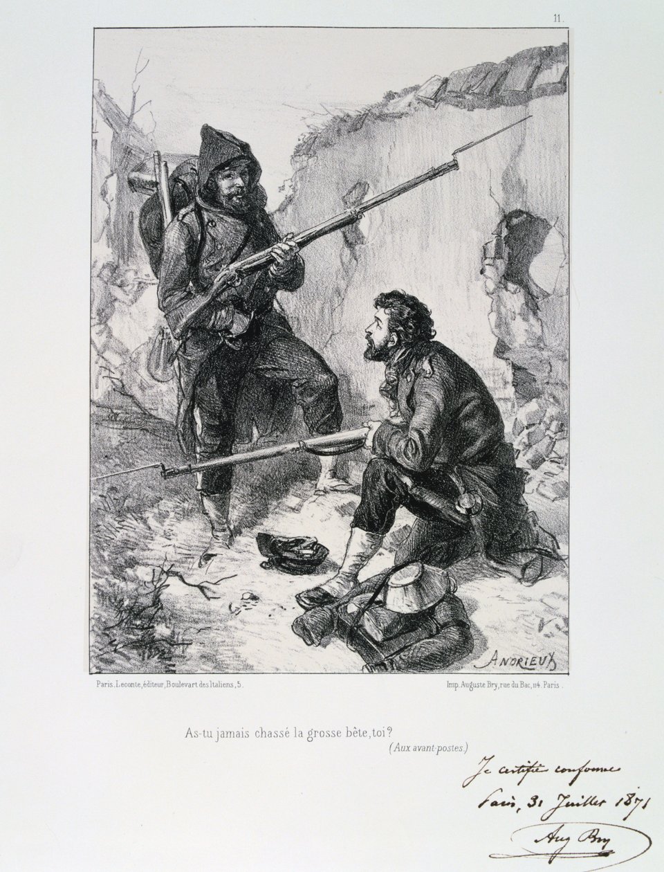 在战Si中，法军与普鲁斯战争，巴黎围困，1870-1871年1871年 作者 奥古斯特·布莱