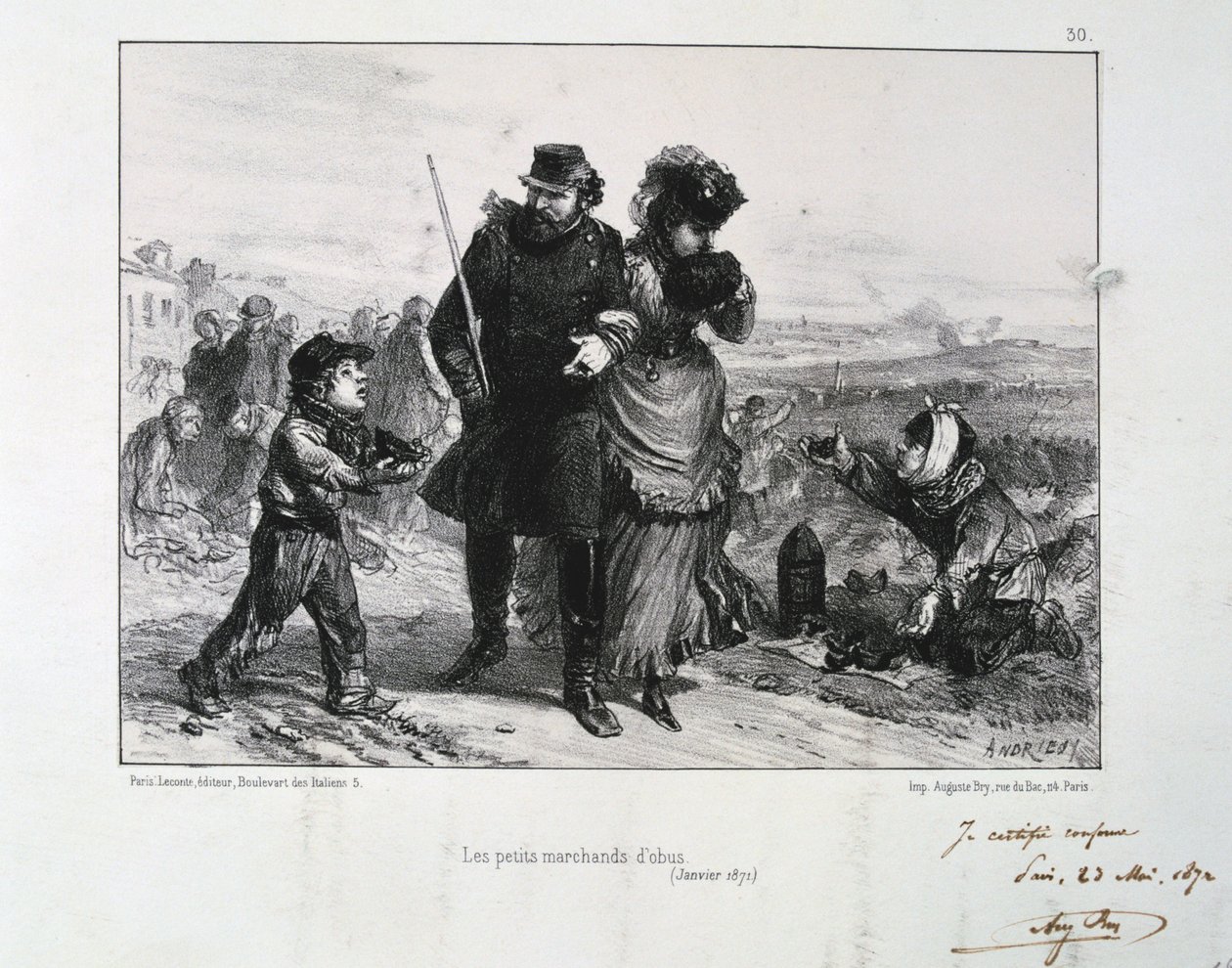 Les Petits Marchands dObus，法兰西-普鲁斯战争，巴黎围困，1871年1月 作者 奥古斯特·布莱