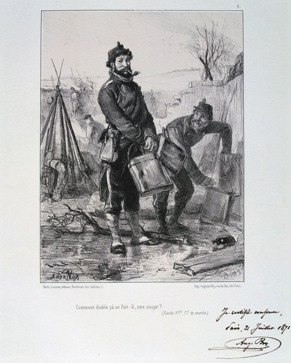 巴黎围城，加尔德国民党的士兵，1870-1871年 作者 奥古斯特·布莱