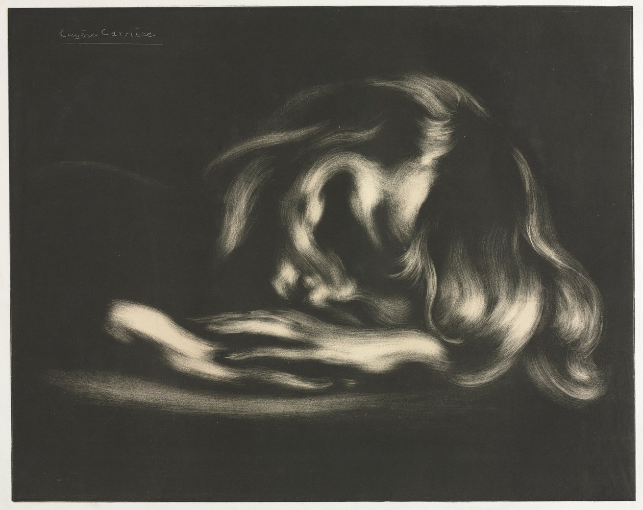 睡觉的让-雷内-卡里埃，来自沃拉尔画廊的原始版画专辑，1897年。 作者 奥古斯特·克洛