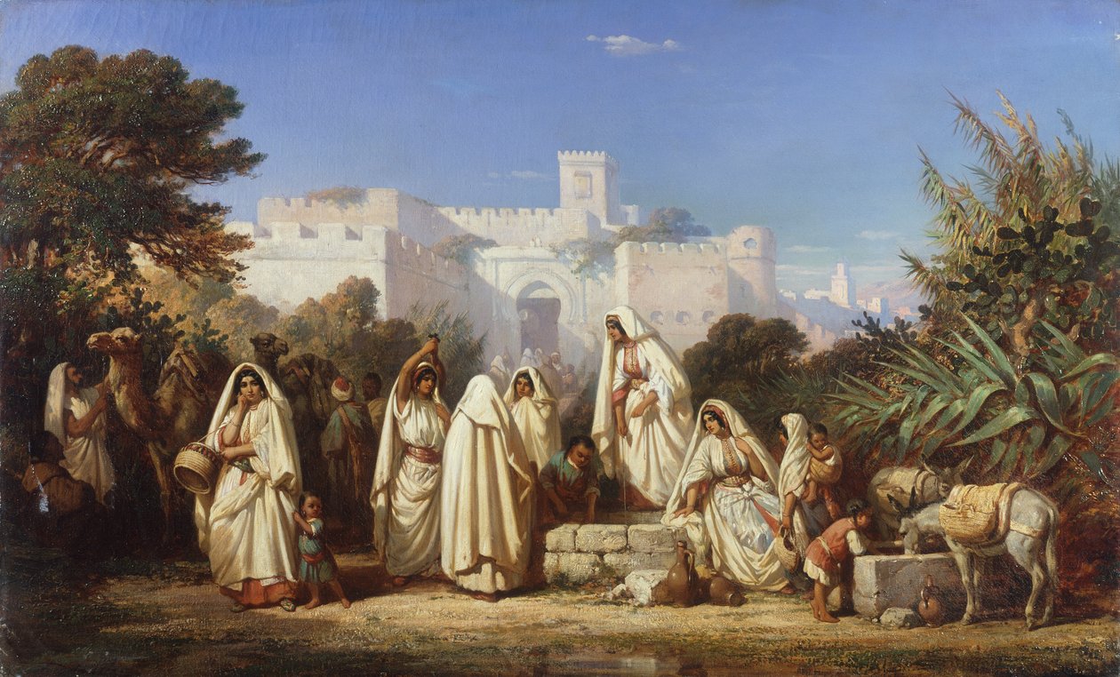 丹吉尔城堡的水井（布面油画） 作者 奥古斯特·德拉克鲁瓦（Auguste Delacroix）