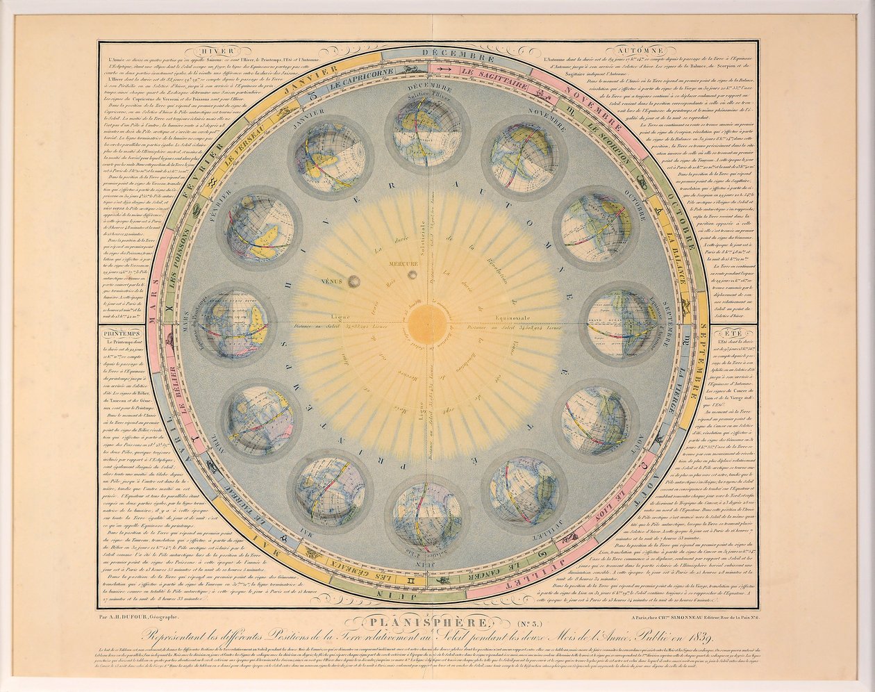 Planisphere no.3, pub.1839. 作者 奥古斯特·亨利·杜福尔