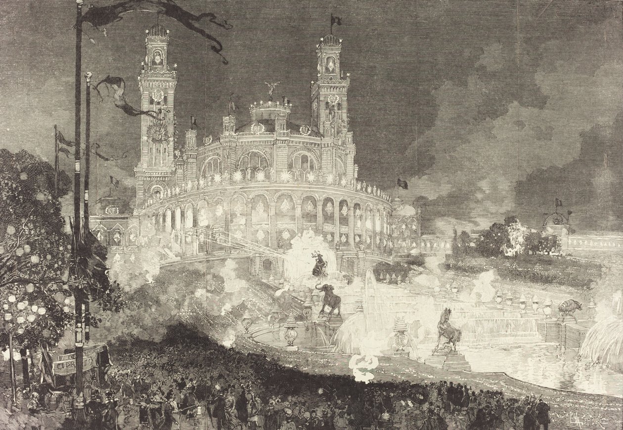7月14日。特罗卡德罗宫的照明，1883年。 作者 奥古斯特·勒佩雷（Auguste Lepere）