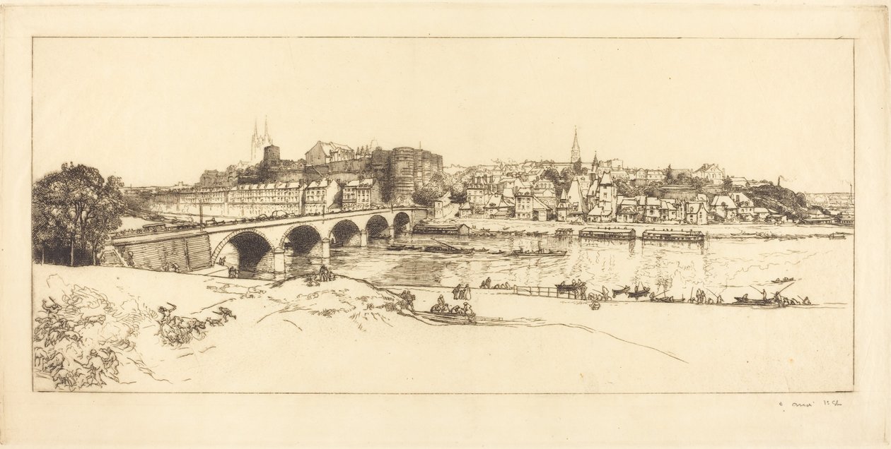 昂热--全景图 (Angers - Vue panoramique) 作者 奥古斯特·勒佩雷（Auguste Lepere）