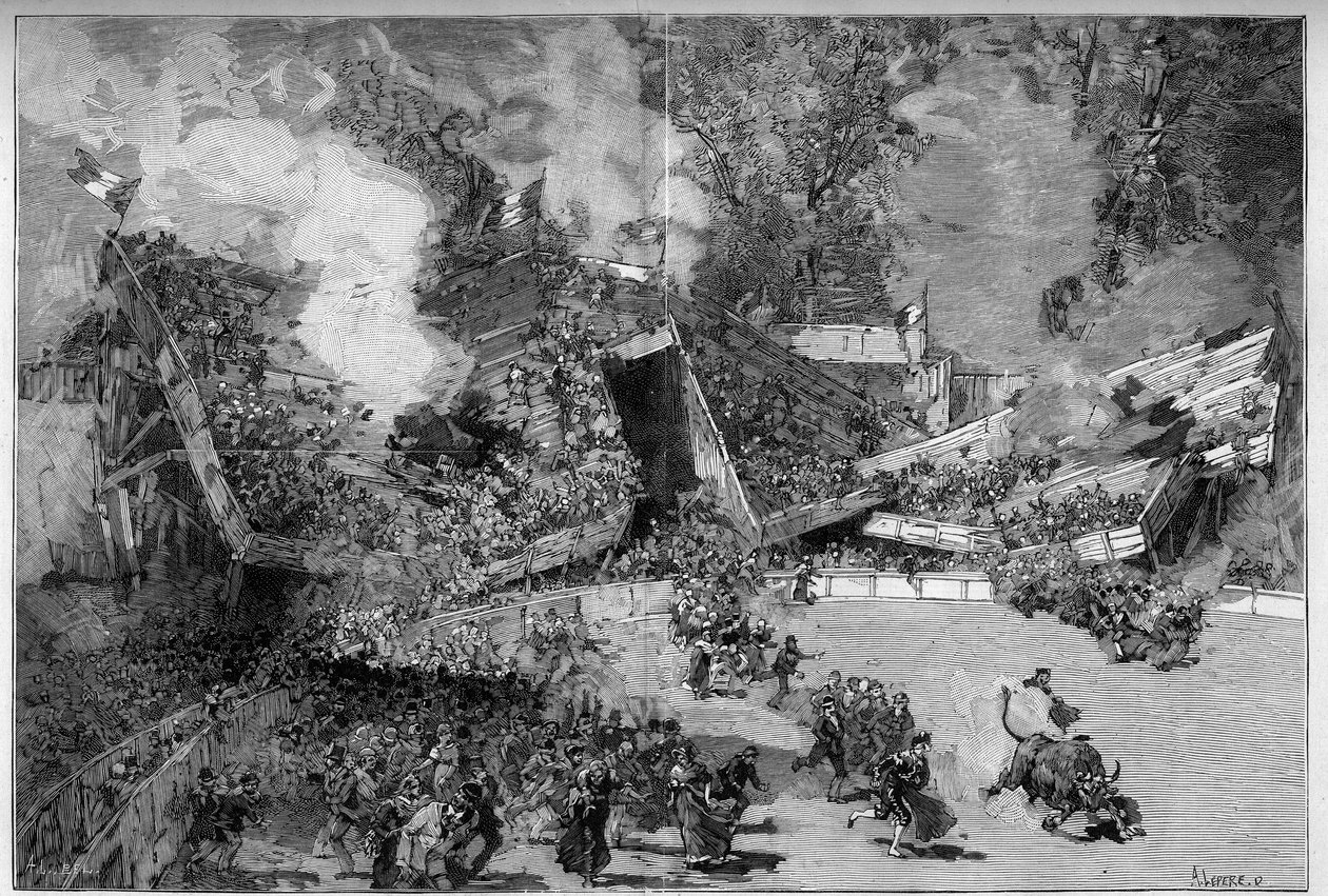 普拉多竞技场的灾难，马赛 作者 奥古斯特·勒佩雷（Auguste Lepere）