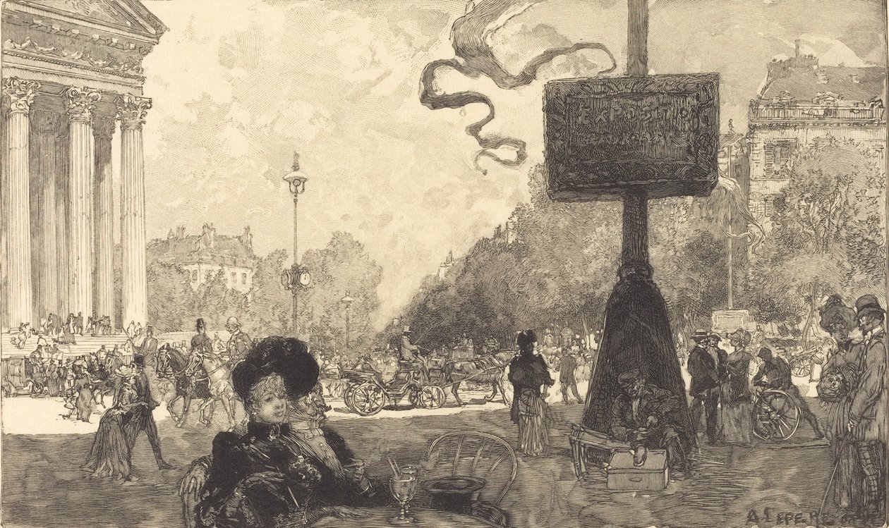 罗雅尔街的一角 罗雅尔街的一角，1890年。 作者 奥古斯特·勒佩雷（Auguste Lepere）