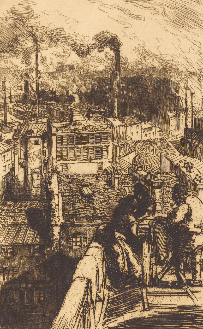 Gobelins区 Le quartier des Gobelins, 1893. 作者 奥古斯特·勒佩雷（Auguste Lepere）