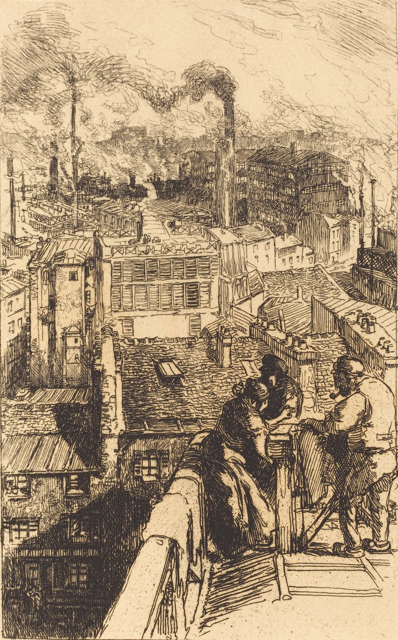 Gobelins区 Le quartier des Gobelins, 1893. 作者 奥古斯特·勒佩雷（Auguste Lepere）
