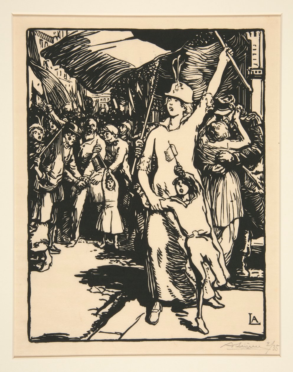 La guerre est dclare（宣战），选自《1914 年的战争》，第一辑，第 8 号。 作者 奥古斯特·勒佩雷（Auguste Lepere）