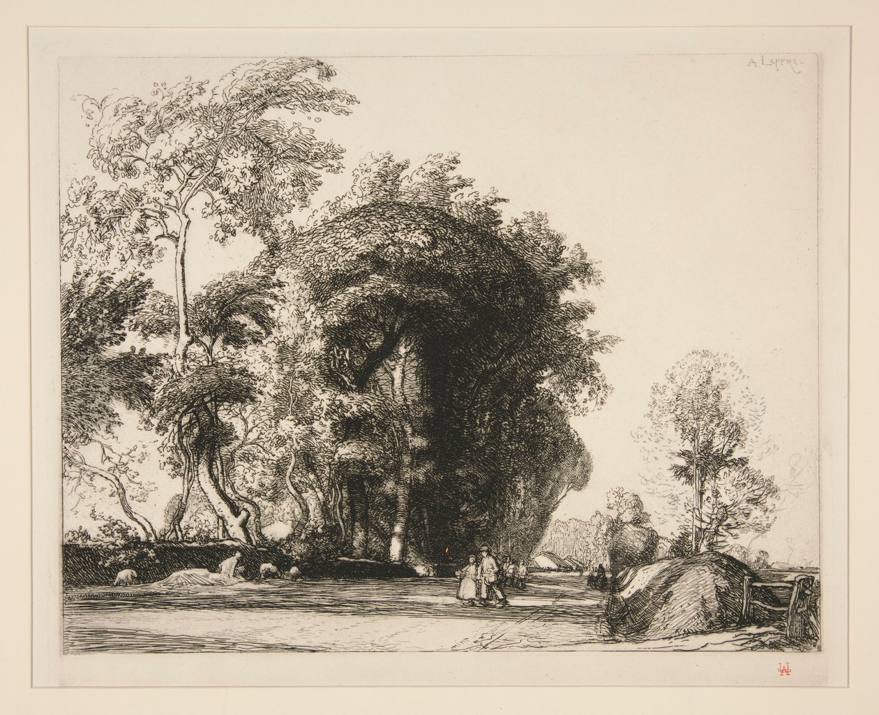 La route de Saint-Gilles (Saint-Jean-de-Monts) (从 Saint-Gilles [Saint-Jean-de-Monts] 出发的路径) 作者 奥古斯特·勒佩雷（Auguste Lepere）