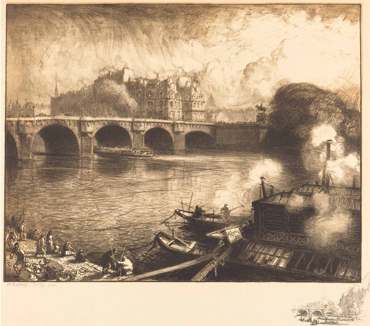 新桥（Pont Neuf），1913年。 作者 奥古斯特·勒佩雷（Auguste Lepere）