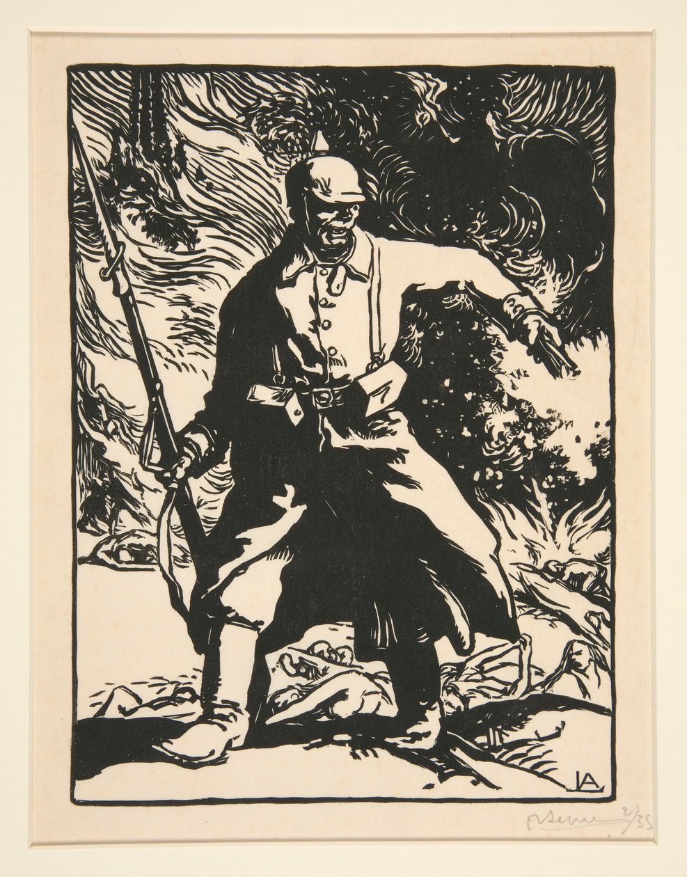 普鲁士士兵》，选自《1914 年战争》，第一辑，第 10 号 作者 奥古斯特·勒佩雷（Auguste Lepere）