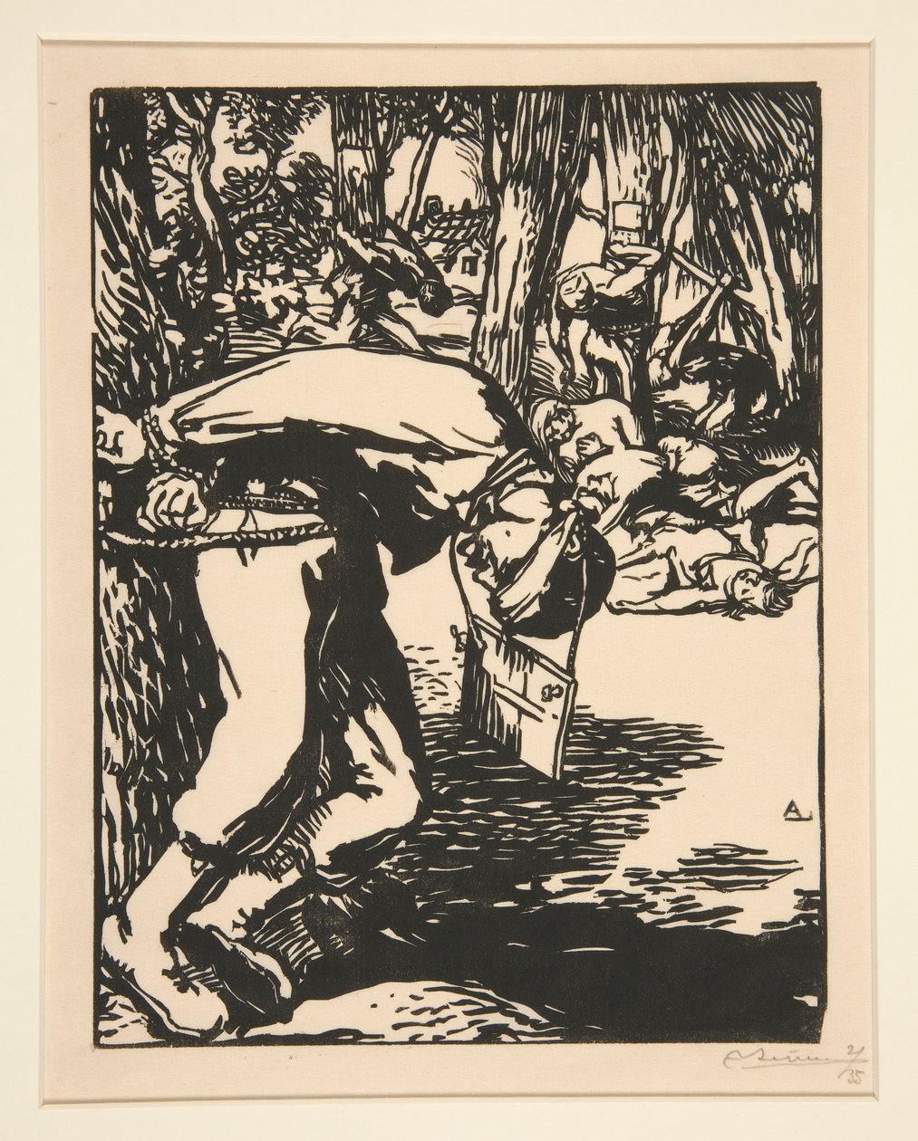 Les Francs-Tireurs（神枪手），选自《1914 年的战争》，第一辑，第 11 号。 作者 奥古斯特·勒佩雷（Auguste Lepere）