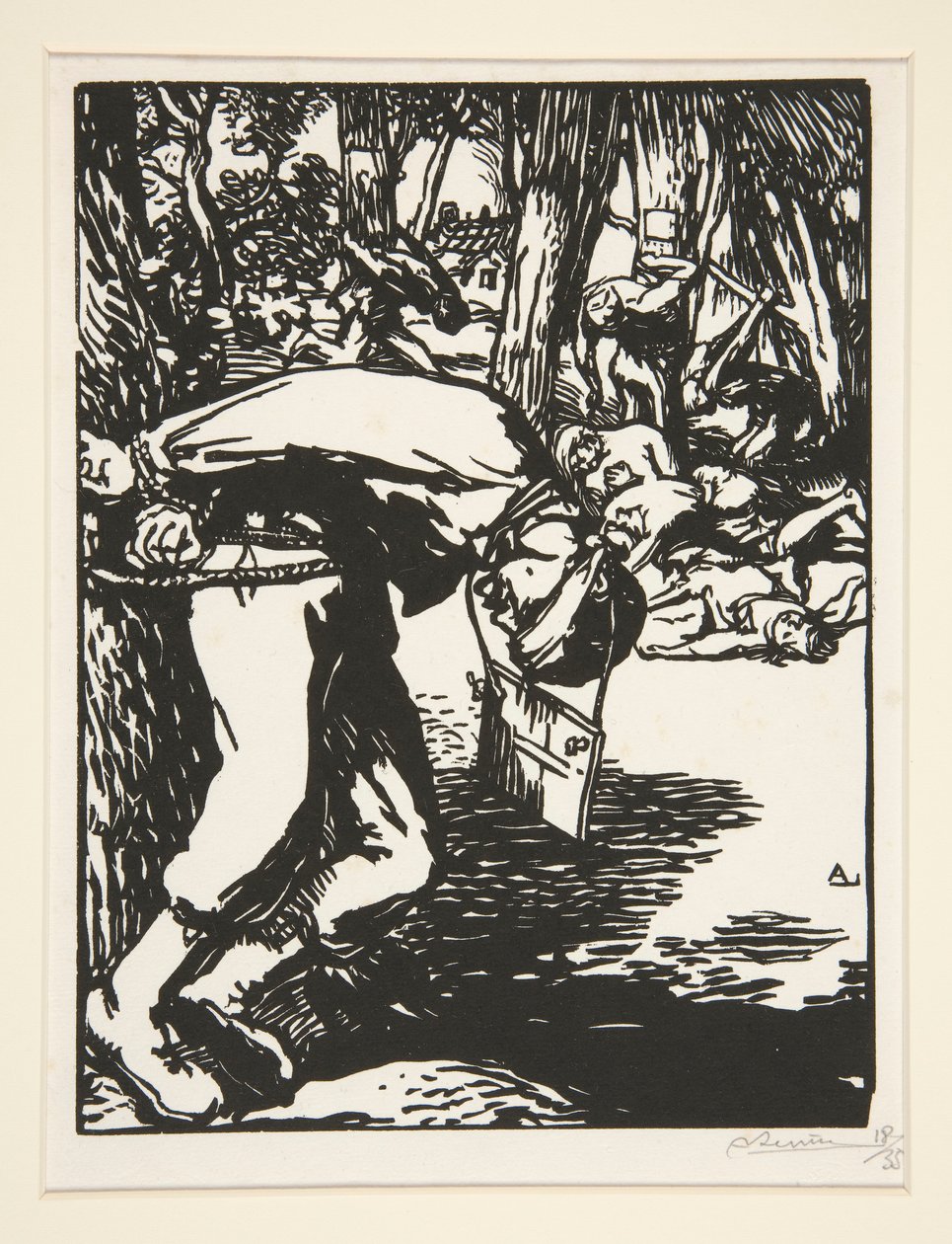 Les Francs-Tireurs（神枪手），选自《1914 年的战争》，第一辑，第 11 号。 作者 奥古斯特·勒佩雷（Auguste Lepere）