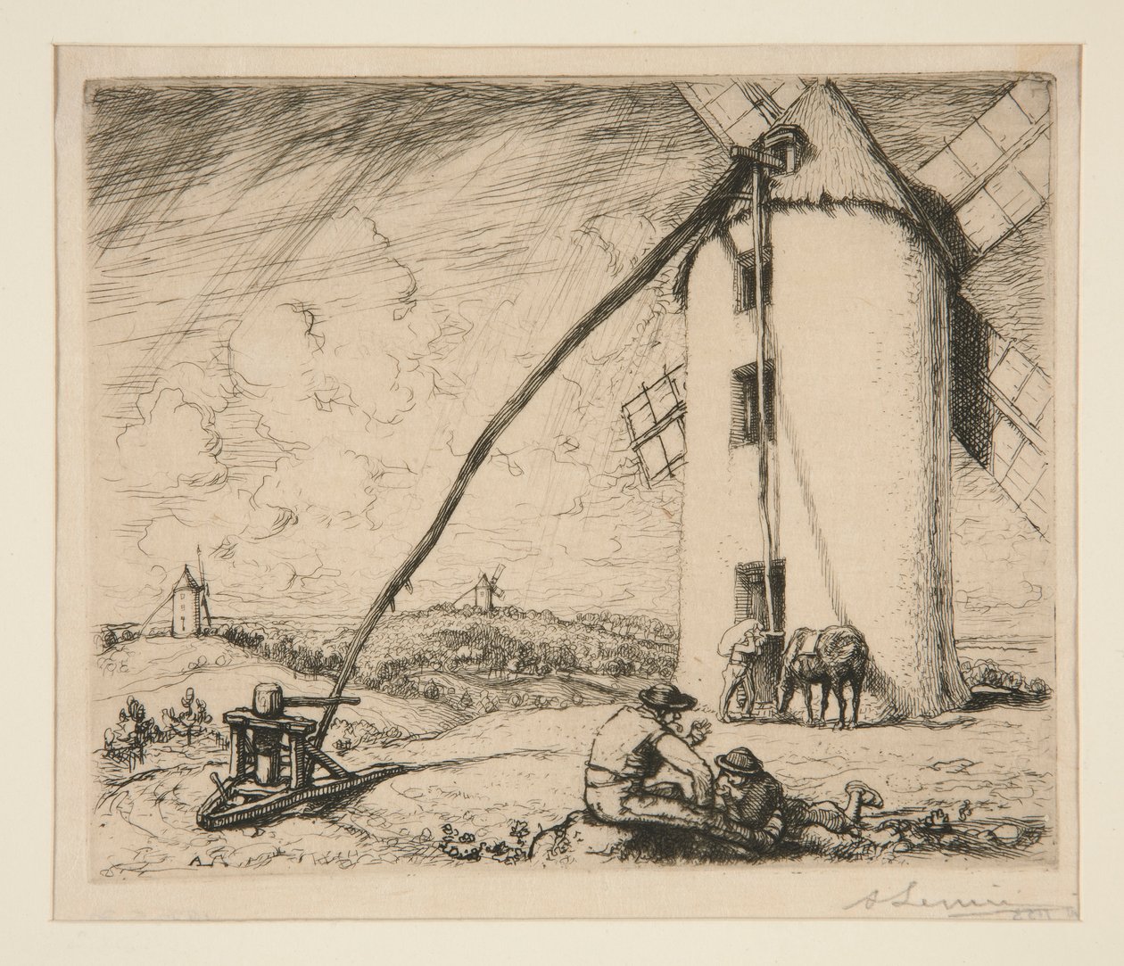 Chapelles 风车（旺代）（Moulin des Chapelles (Vende) (Windmill of Chapelles [Vendee]) 作者 奥古斯特·勒佩雷（Auguste Lepere）