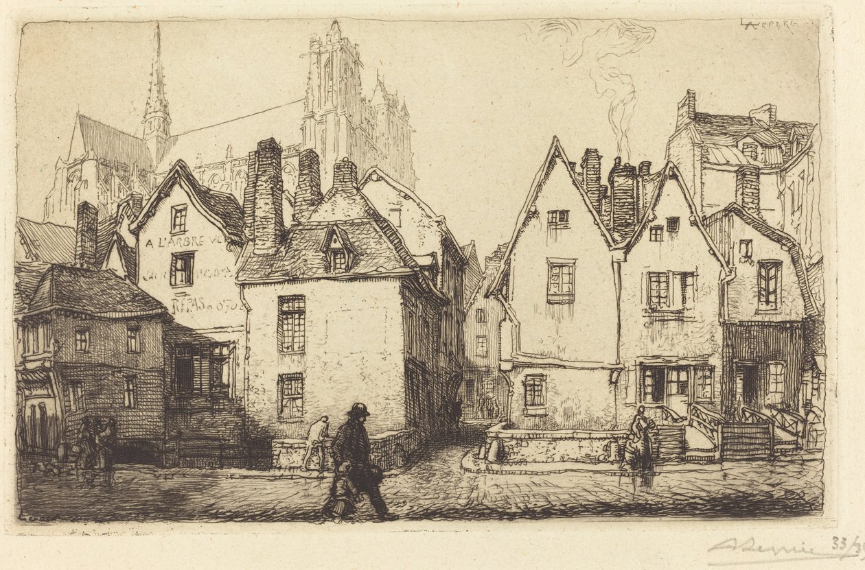亚眠的老房子 (Vieilles maisons a Amiens) 作者 奥古斯特·勒佩雷（Auguste Lepere）
