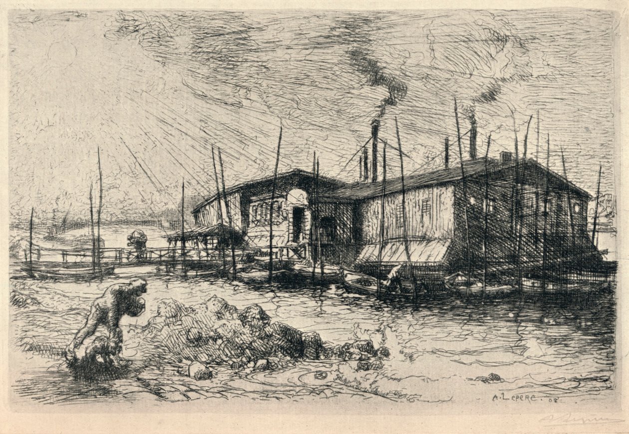 1915年，在格林内尔的旧洗船 作者 奥古斯特·路易斯·勒佩尔