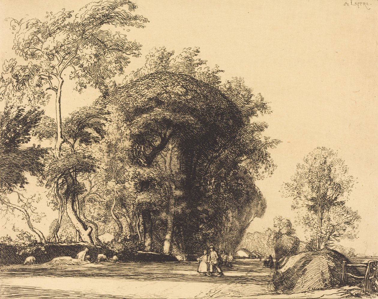 从圣吉利斯出发的路径，圣让-德-蒙茨 La route de St.-Gilles，圣让-德-蒙茨，1911年。 作者 奥古斯特·勒佩雷（Auguste Lepere）