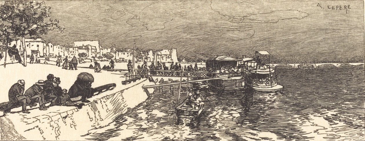 Bercy的码头 Embarcadere a Bercy, 1890. 作者 奥古斯特·勒佩雷（Auguste Lepere）