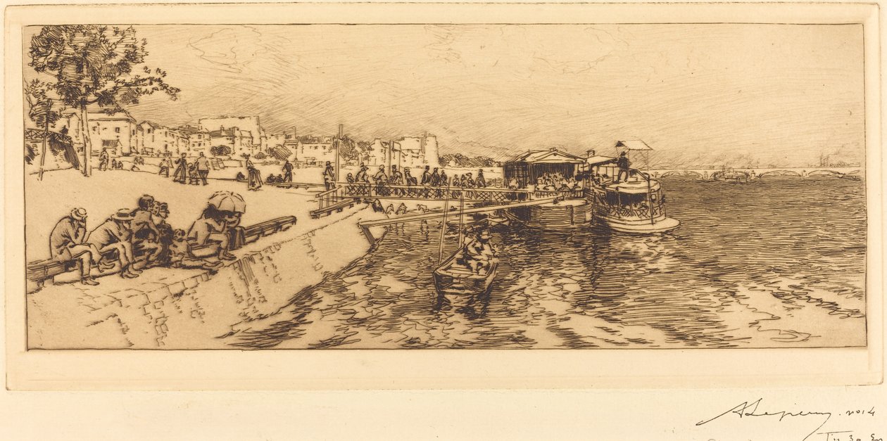 贝尔西码头 (Embarcadere, quai de Bercy) 作者 奥古斯特·勒佩雷（Auguste Lepere）