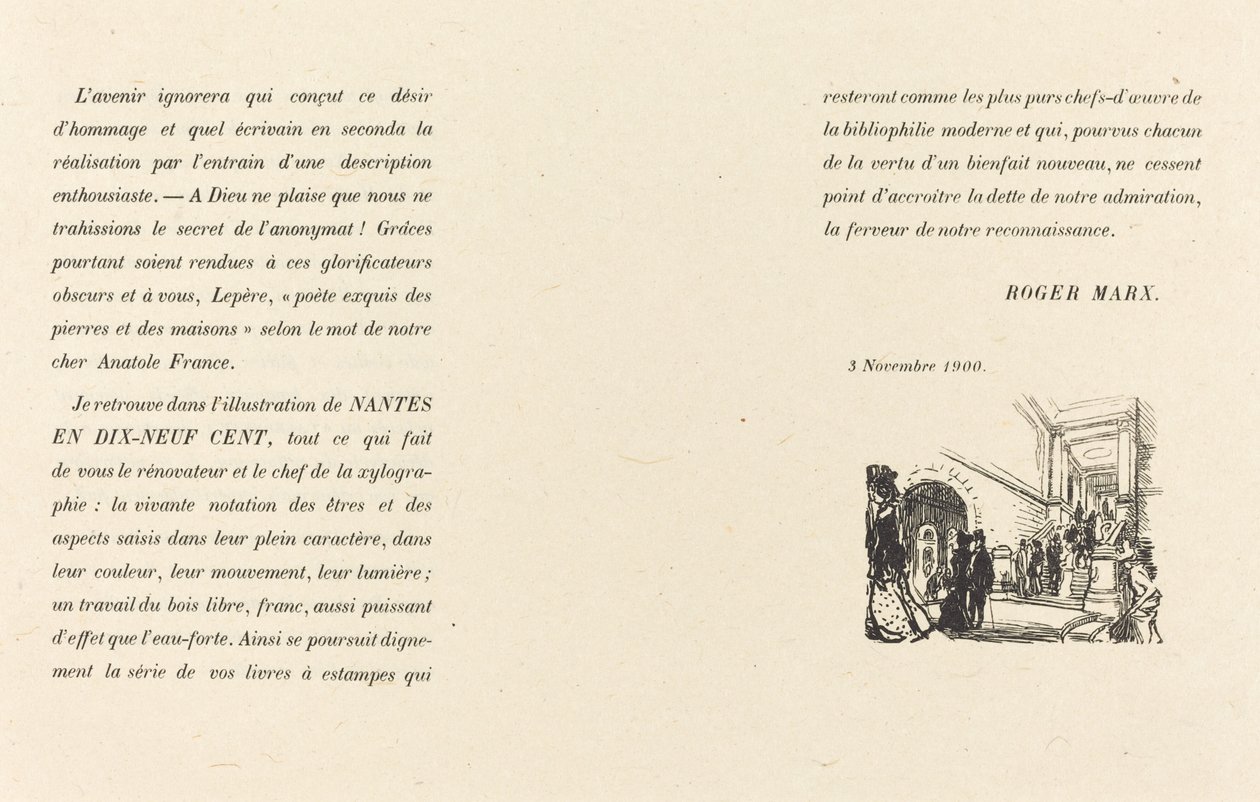 序言，1900年出版。 作者 奥古斯特·勒佩雷（Auguste Lepere）