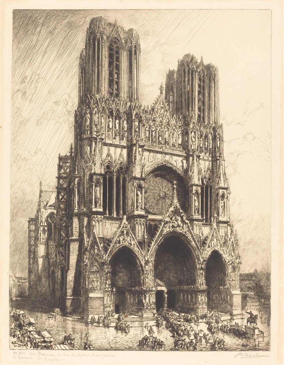 兰斯大教堂(Cathedrale de Reims) 作者 奥古斯特·勒佩雷（Auguste Lepere）