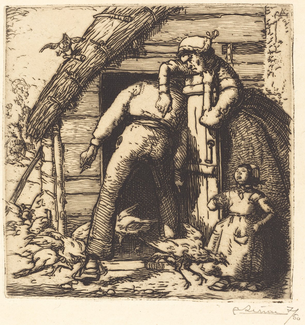 旺地的Poulterer（Le Poulailler，旺地）。 作者 奥古斯特·勒佩雷（Auguste Lepere）