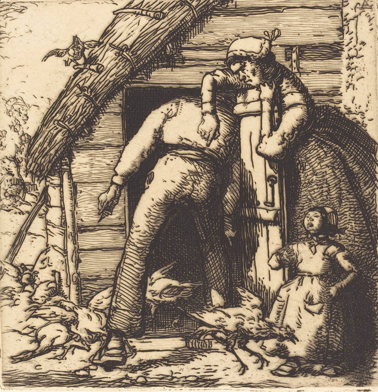 Poulterer, Vendee Le Poulailler, Vendee, 1908. 作者 奥古斯特·勒佩雷（Auguste Lepere）
