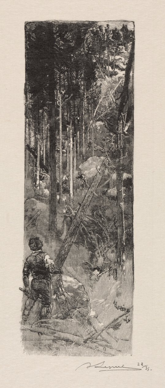 松树砍伐，1887年。 作者 奥古斯特·路易斯·勒佩尔