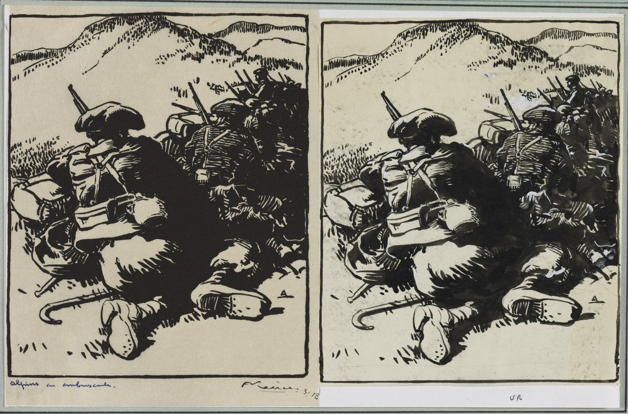 阿尔宾斯（Alpins）埋伏，1914年。 作者 奥古斯特·路易斯·勒佩尔