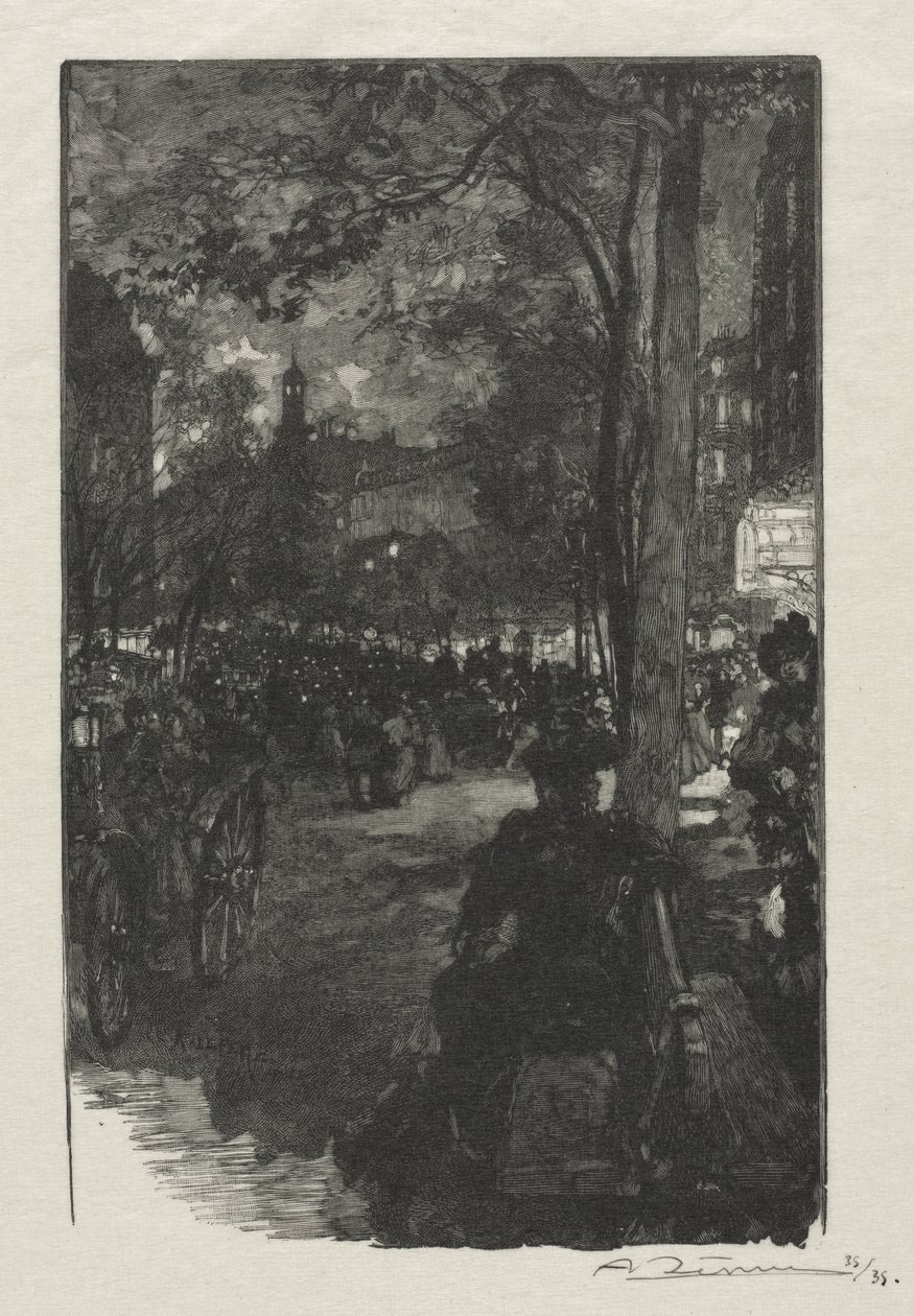 蒙马特大道，傍晚，1890年。 作者 奥古斯特·路易斯·勒佩尔
