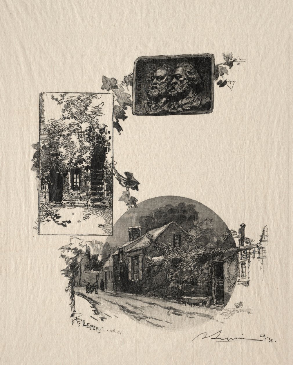 卢梭和小米屋主街，1887年。 作者 奥古斯特·路易斯·勒佩尔