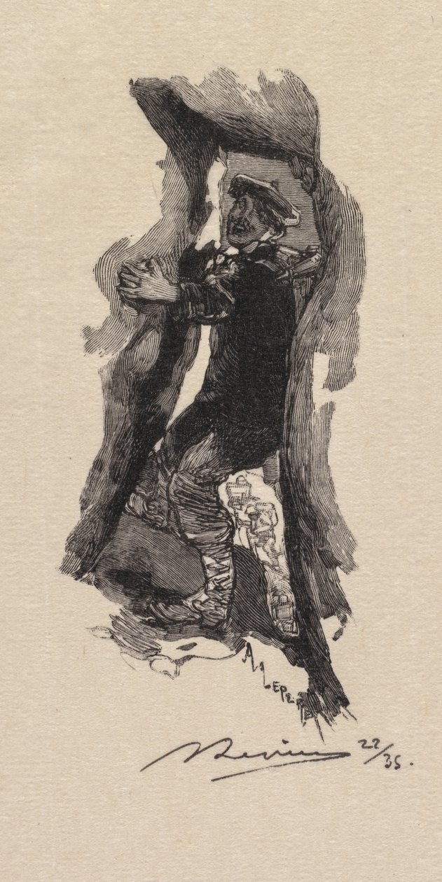 枫丹白露森林：枫丹白露宫的七个洞穴通过...，1890。 作者 奥古斯特·路易斯·勒佩尔