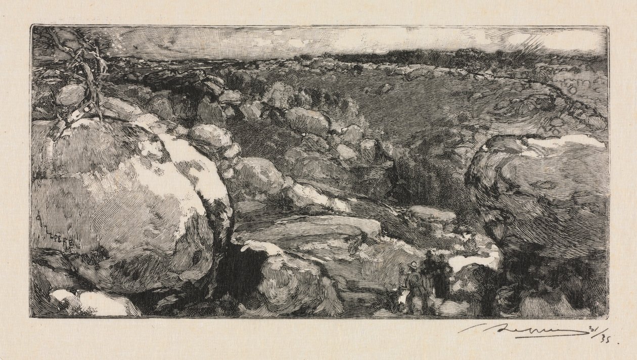 枫丹白露森林（Fontainebleau Forest）：Long-Rocher剧团，1888年。 作者 奥古斯特·路易斯·勒佩尔