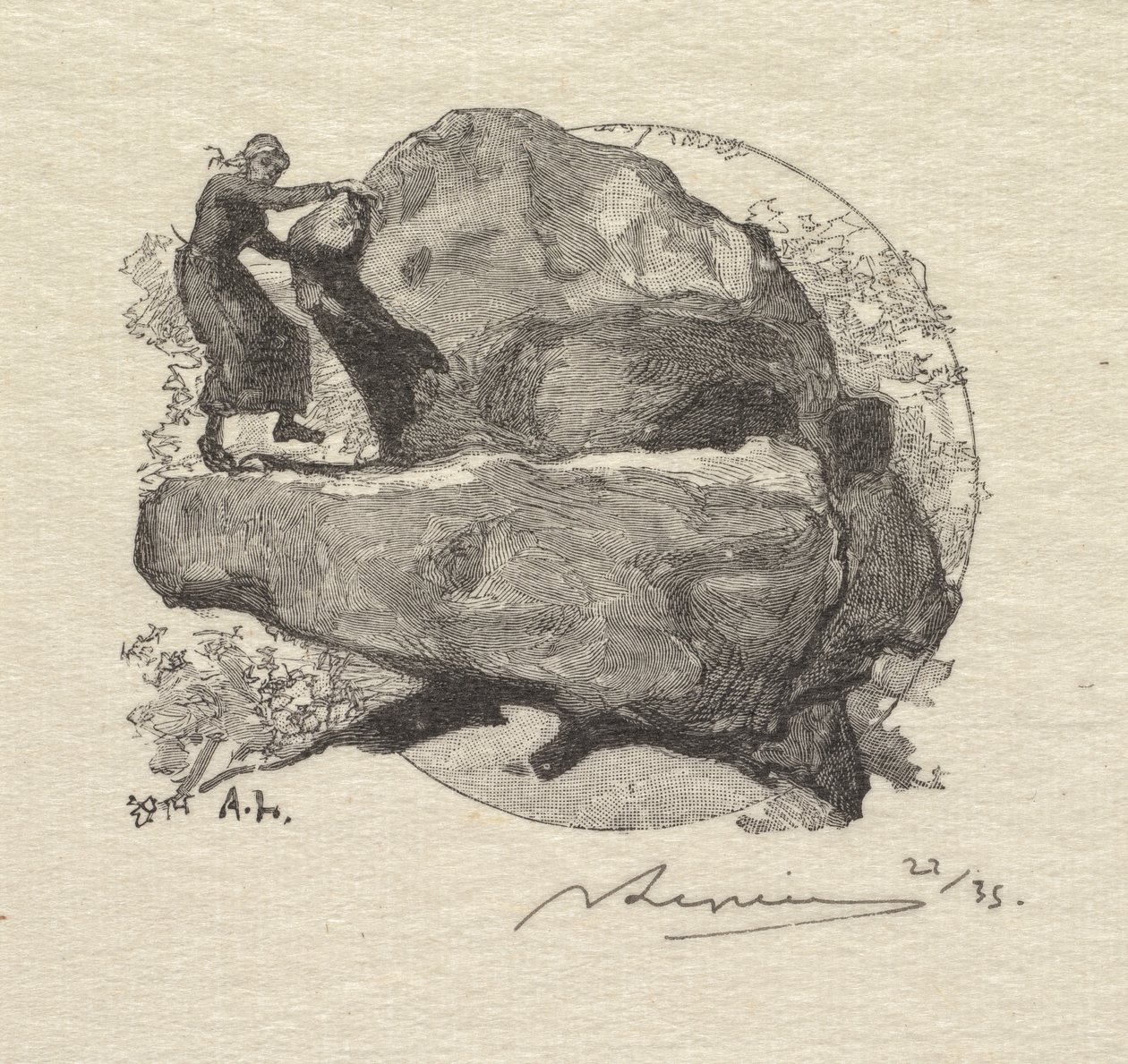 枫丹白露森林：颤抖的岩石枫丹白露森林：颤抖的岩石，1890年。 作者 奥古斯特·路易斯·勒佩尔