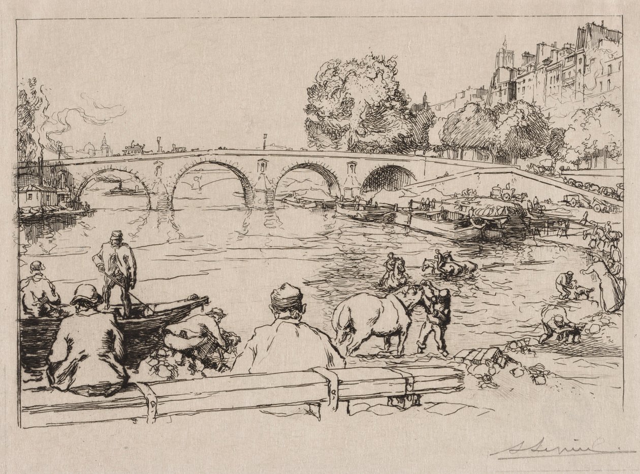 1912年在Pont Marie的LAbreuvoir。 作者 奥古斯特·路易斯·勒佩尔