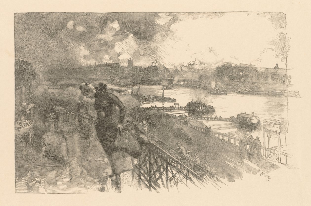 1866年，在蓬特·奥斯特里茨桥（The Pont d Austerlitz）围网。 作者 奥古斯特·路易斯·勒佩尔