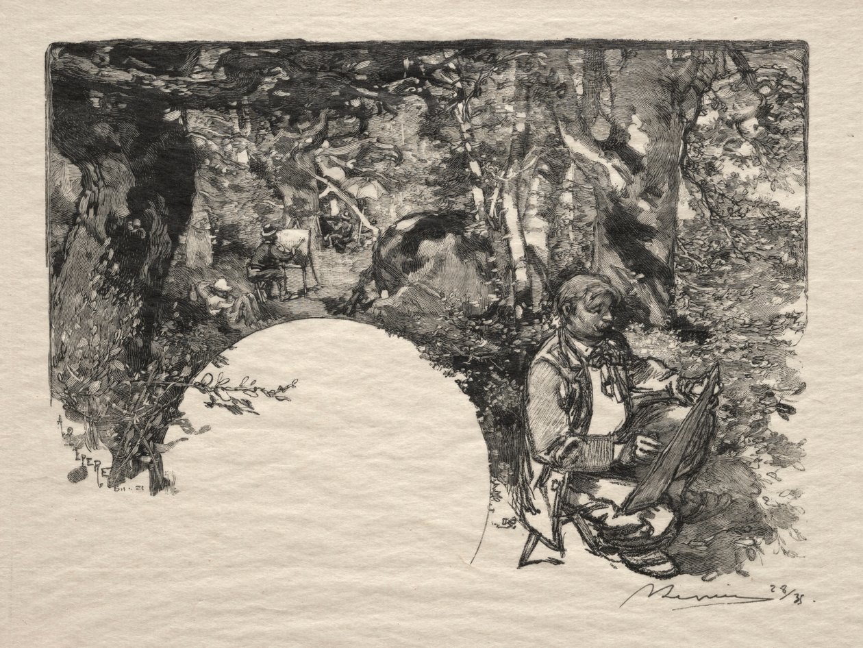 画家，1890年。 作者 奥古斯特·路易斯·勒佩尔