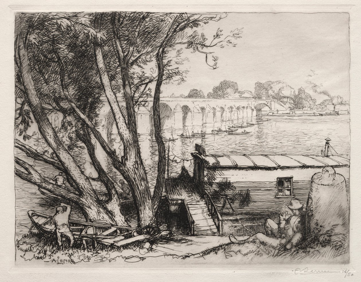 普瓦西桥（Pont de Poissy），1917年。 作者 奥古斯特·路易斯·勒佩尔
